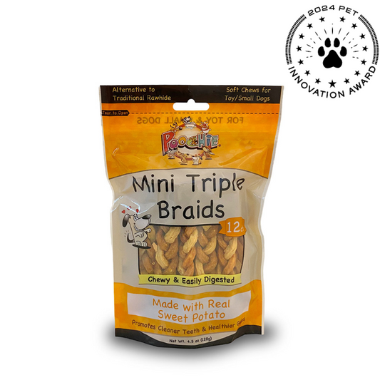 Poochie Mini Triple Braids Recognized With “Dog Treat Chews Product of the Year” By Pet Innovation Awards