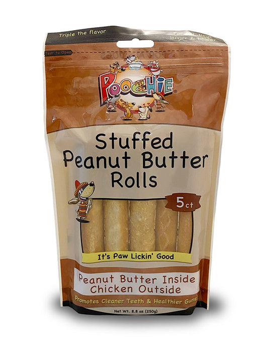 Poochie 5 Count Stuffed Peanut Butter Rolls