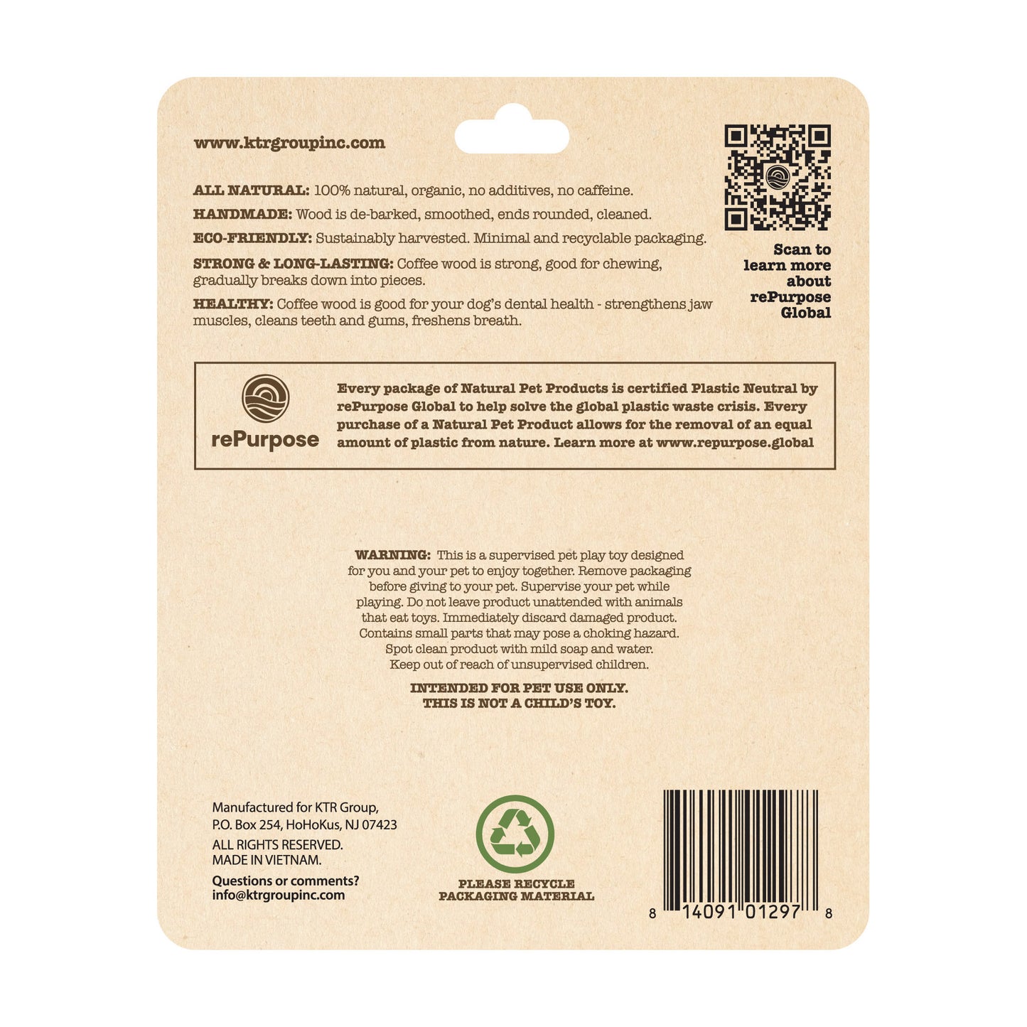 Natural Pet Small Coffee Wood