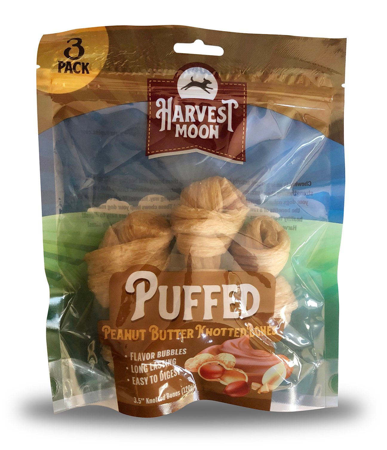 Harvest Moon 3 Count Puffed Knotted Bone