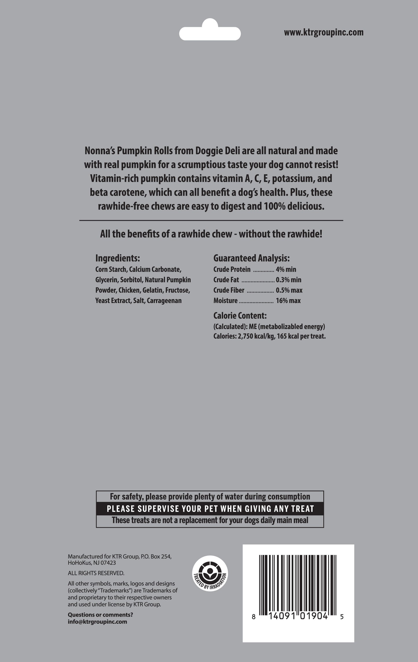 Doggie Deli 5 Count Hide Free Pumpkin Rolls