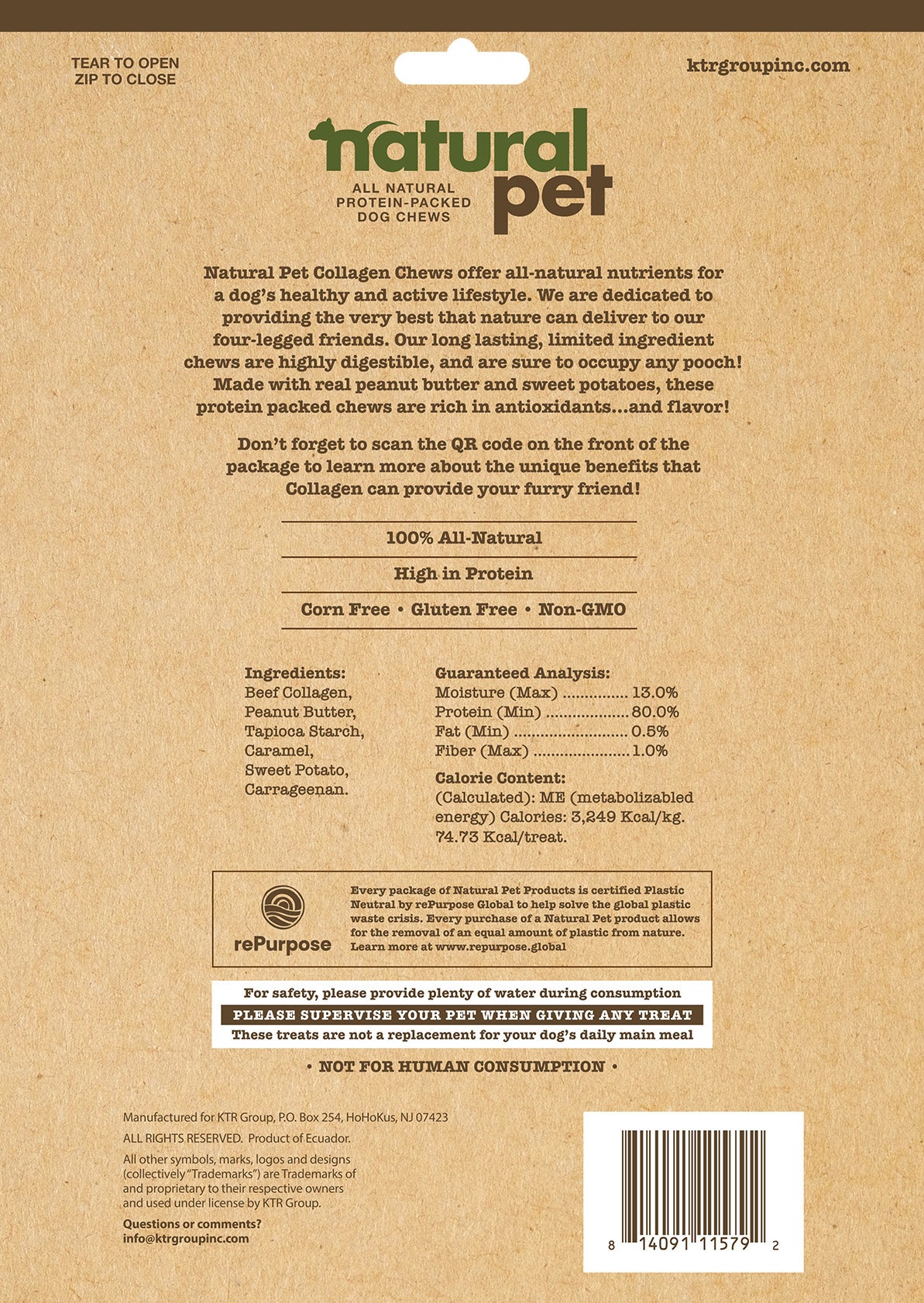 Natural Pet 10 Count Collagen Ribs With Sweet Potato