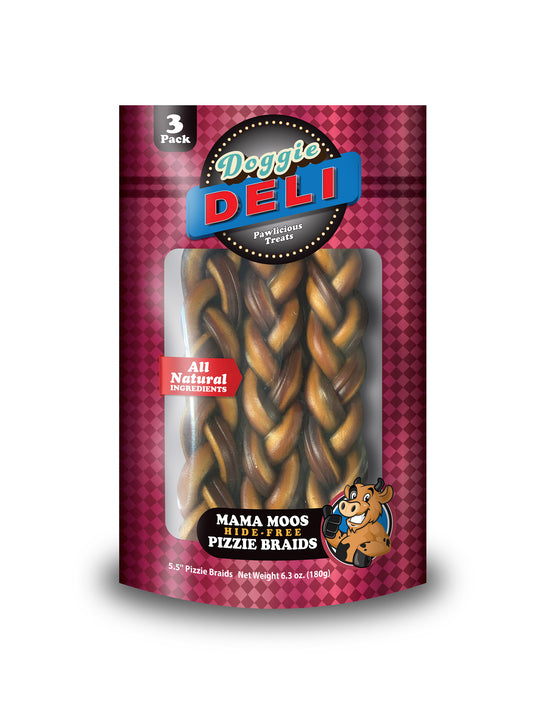 Doggie Deli 3 Count Hide Free Pizzie Braids