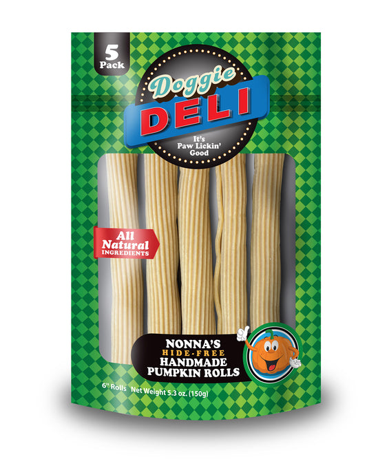 Doggie Deli 5 Count Hide Free Pumpkin Rolls