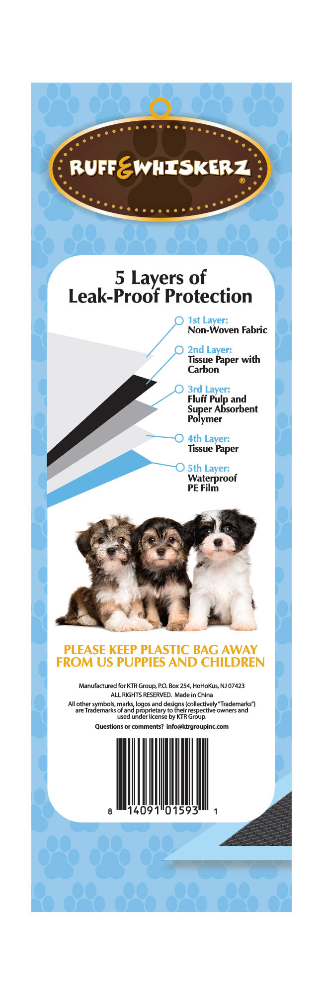 Ruff & Whiskerz 30 Count Charcoal Activated Pup-Pee Pads
