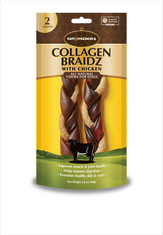 Ruff & Whiskerz Collagen Braids With Chicken