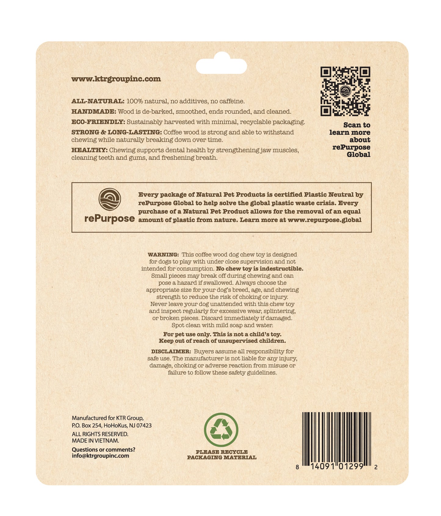 Natural Pet Large Coffee Wood