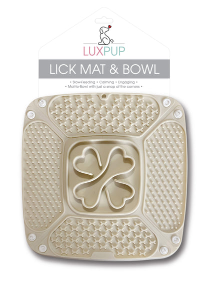 Lux Pup Lick Mat Plate- Cream