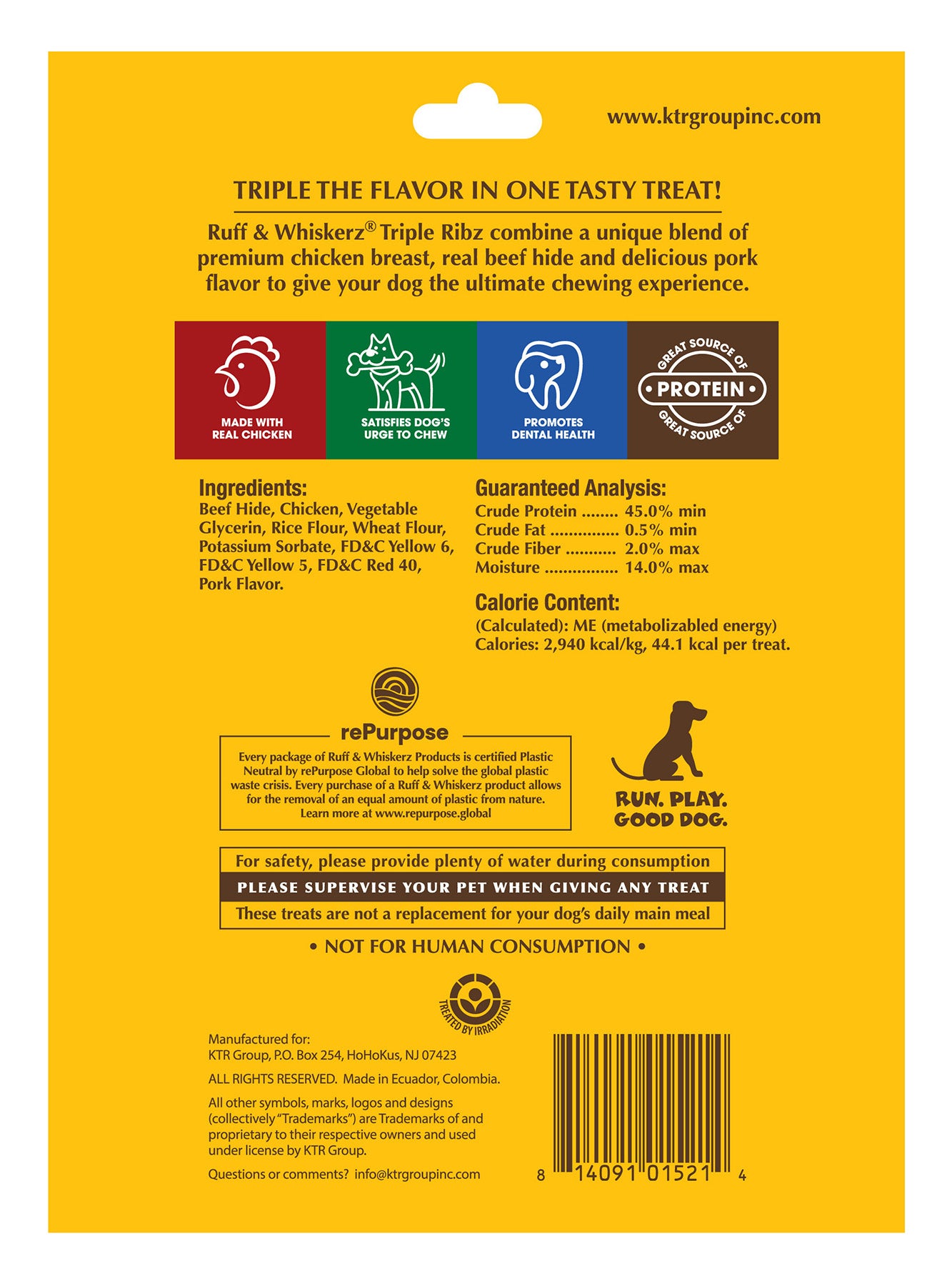 Ruff & Whiskerz Triple 6 Count Ribs