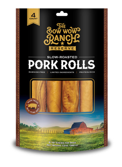 The Bow Wow Ranch 8-10" Roasted Pork Roll, 4 Count
