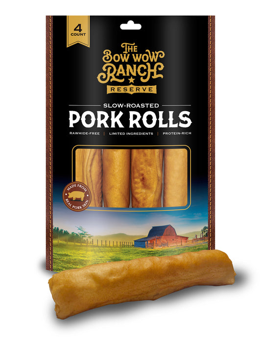 The Bow Wow Ranch 8-10" Roasted Pork Roll, 4 Count