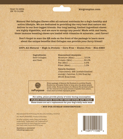 Natural Pet 8 Count Collagen Beet Bars