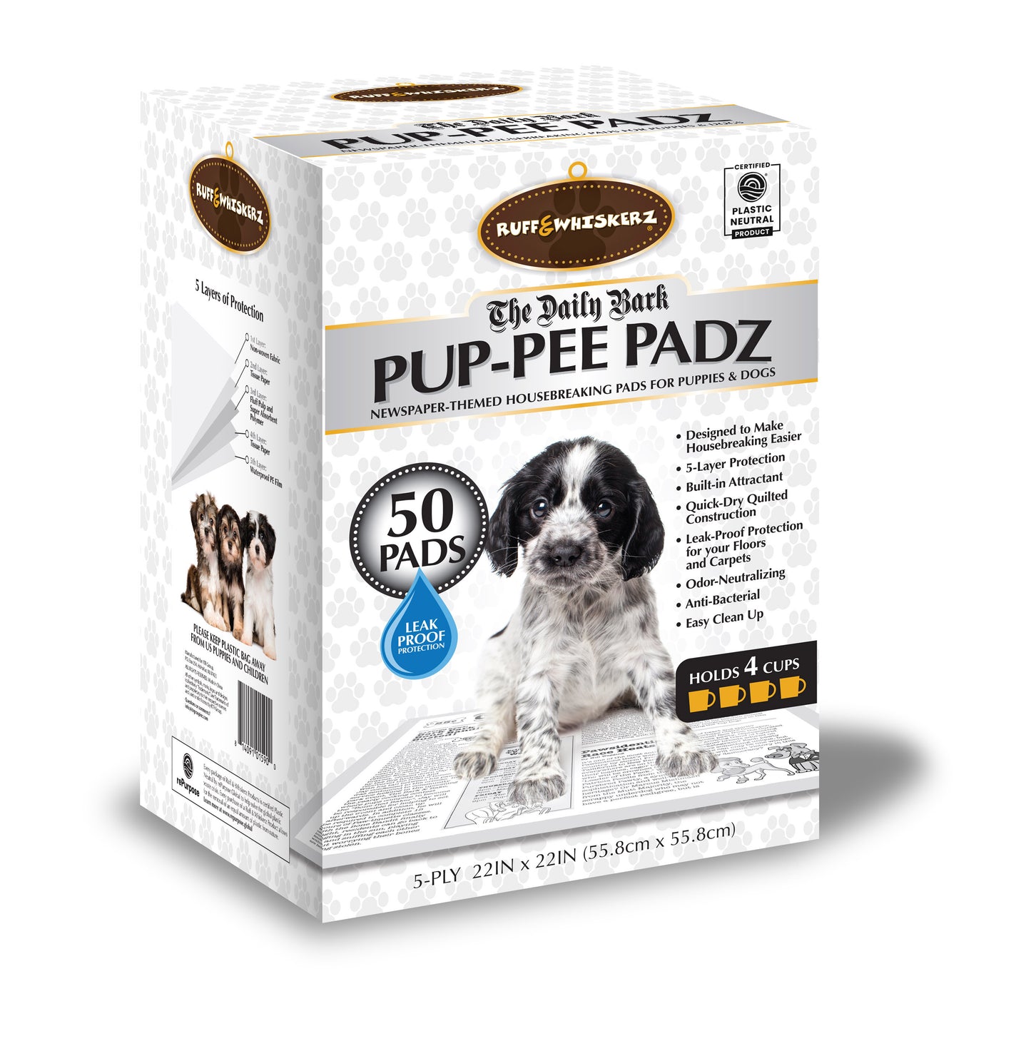 Ruff & Whiskerz Daily Bark Newspaper Pup-Pee Pads