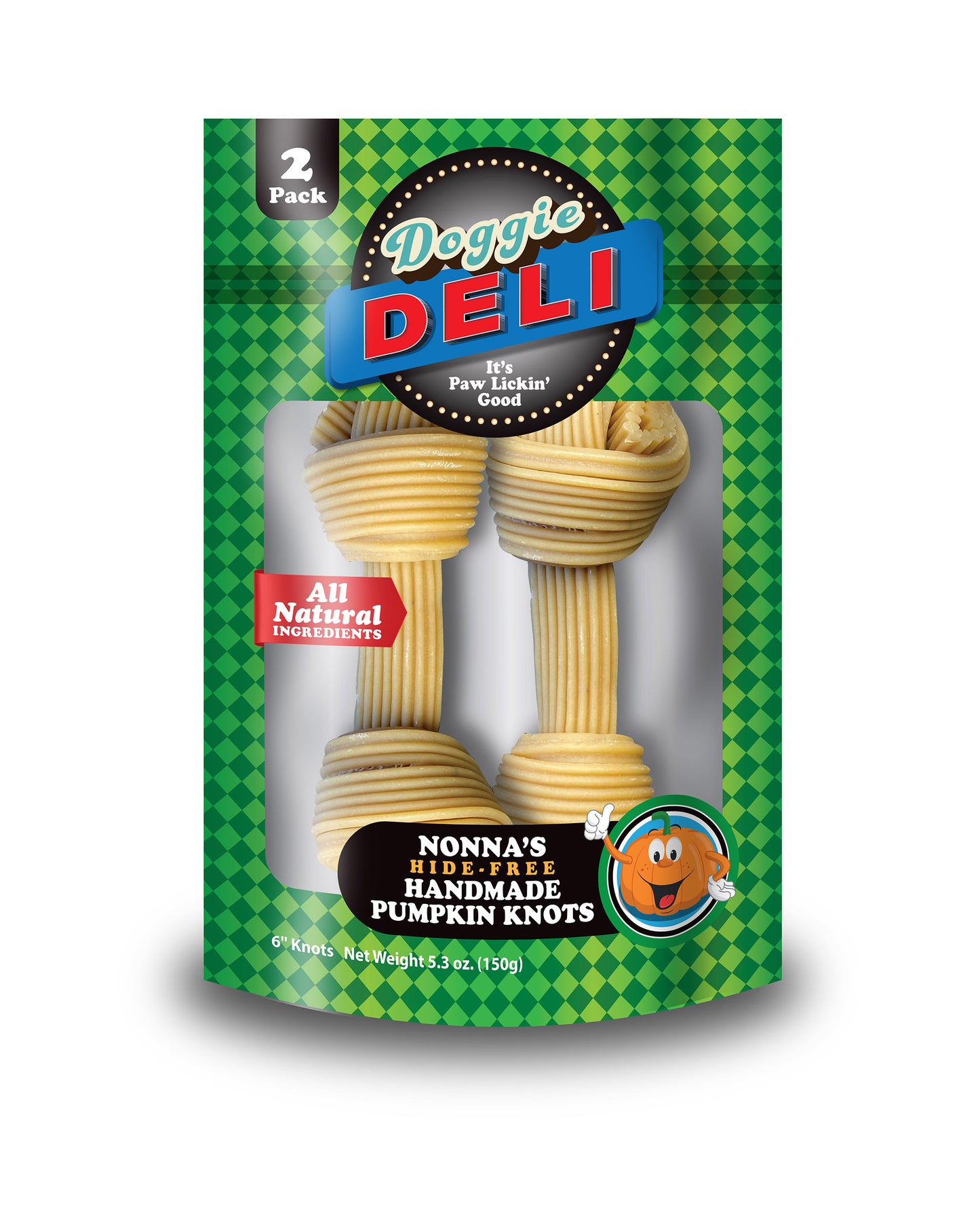 Doggie Deli 2 Count Hide Free Pumpkin Knots