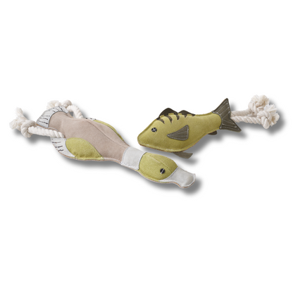 Natural Pet Leather Duck With Rope